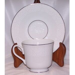 Footed Cup & Saucer Set Monique Lace, By EKCO